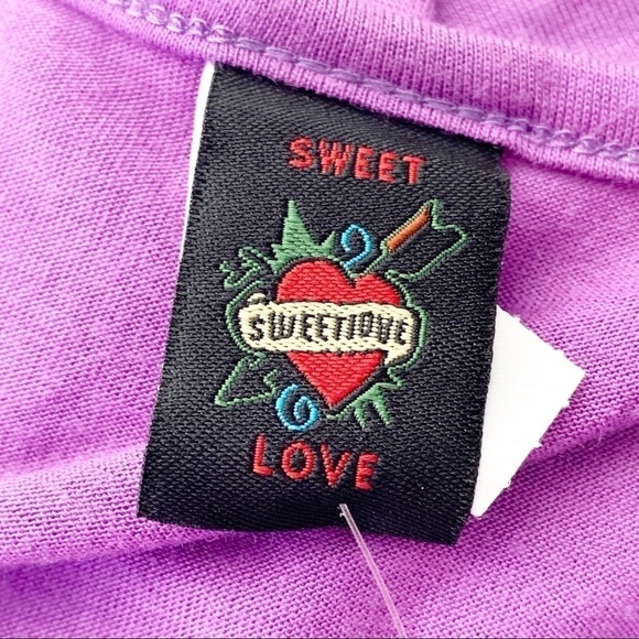 HOT TOPIC SWEET LOVE PURPLE BOW CROP TANK - Picture 5 of 6